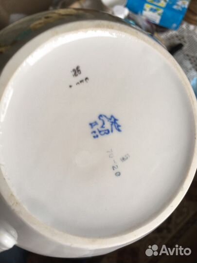 Чайник Вербилки большой СССР новый фарфор