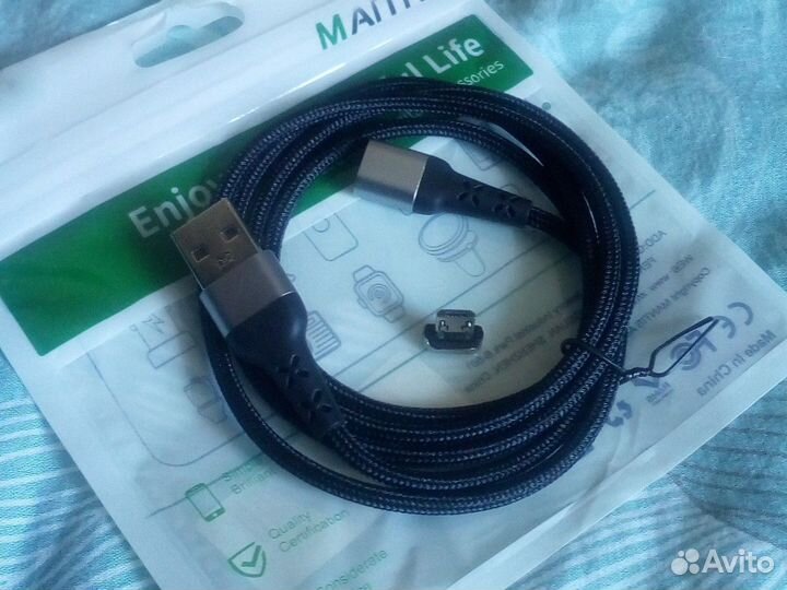 Магнитный кабель microUSB или Type-C новый