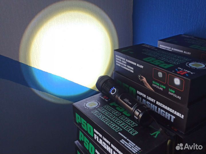 Мощный светодиодный фонарь ручной с аккумулятором