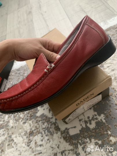 Женские туфли, мокасины красные кожаные 36 р