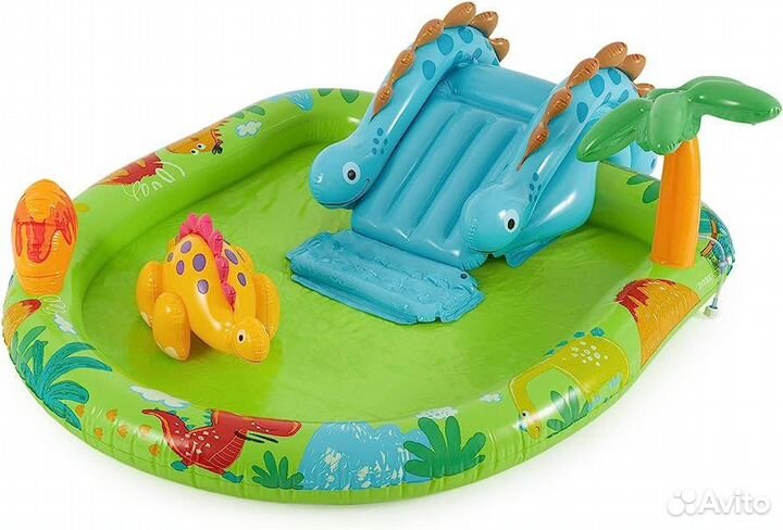 Надувной детский бассейн с горкой и фонтаном