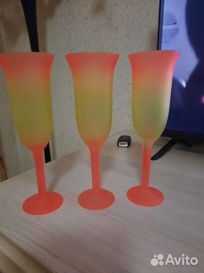 Фужеры цветной хрусталь