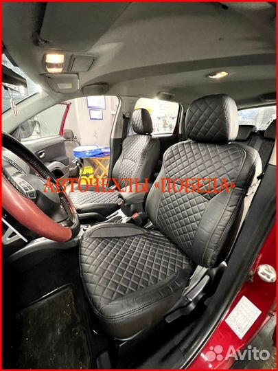 Чехлы Mitsubishi Outlander XL из экокожи чёрные