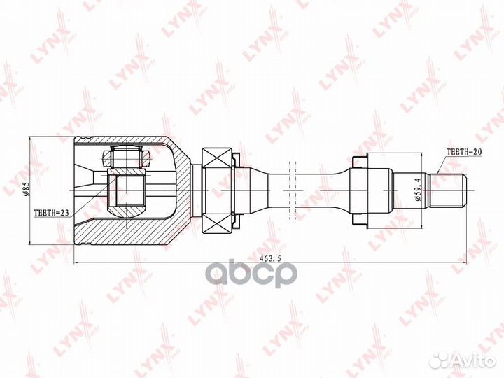 Шрус внутренний перед прав/лев CI7500 lynxauto