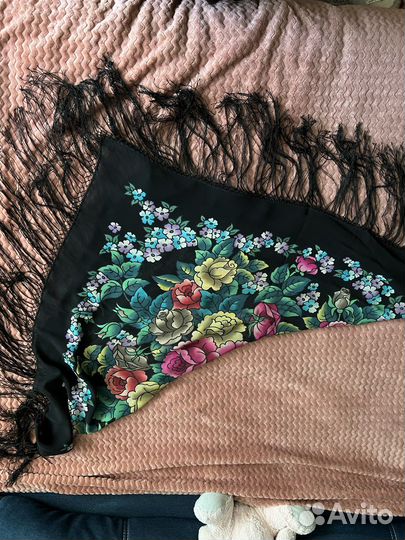 Платок крепдышиновый старинный