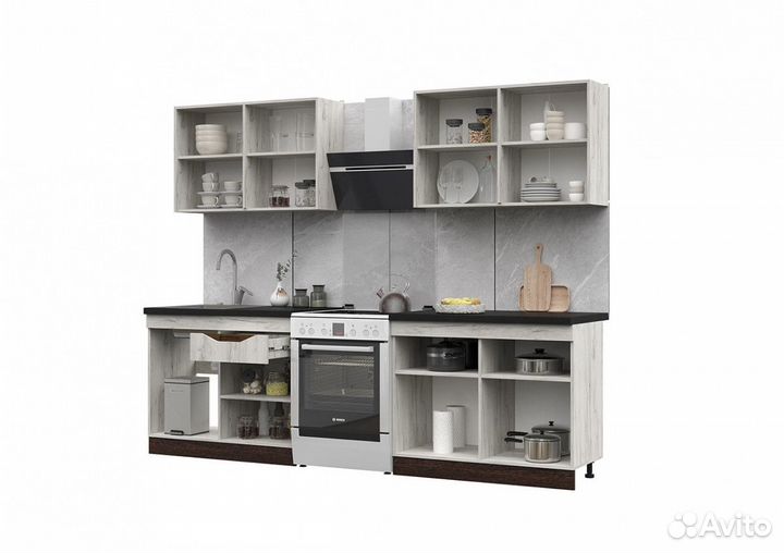 Кухонный гарнитур Паола 2,0 дуб крафт белый