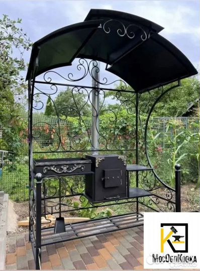 Мангал с печью под казан