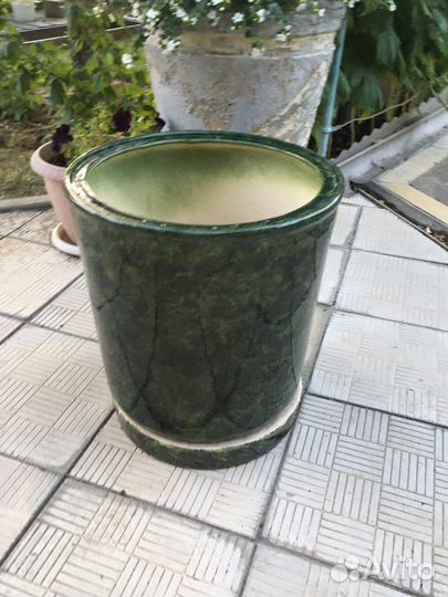 Вазон- кашпо Малахит керамика