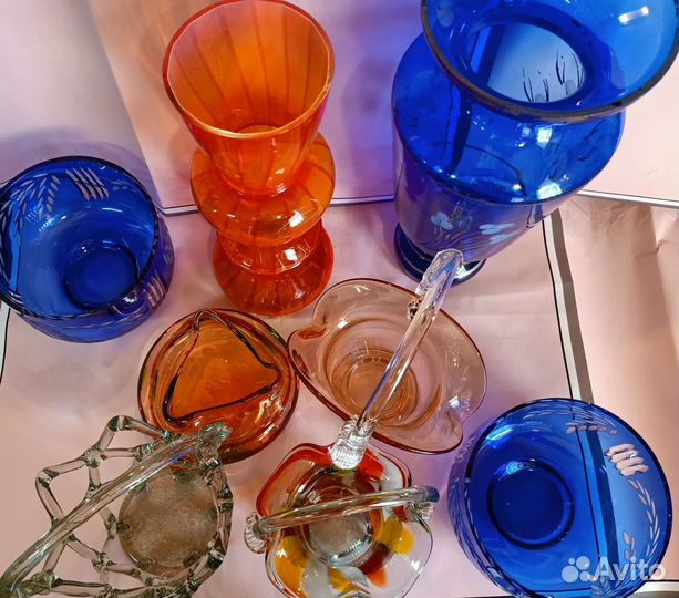 Пепельница. Цветное стекло. СССР