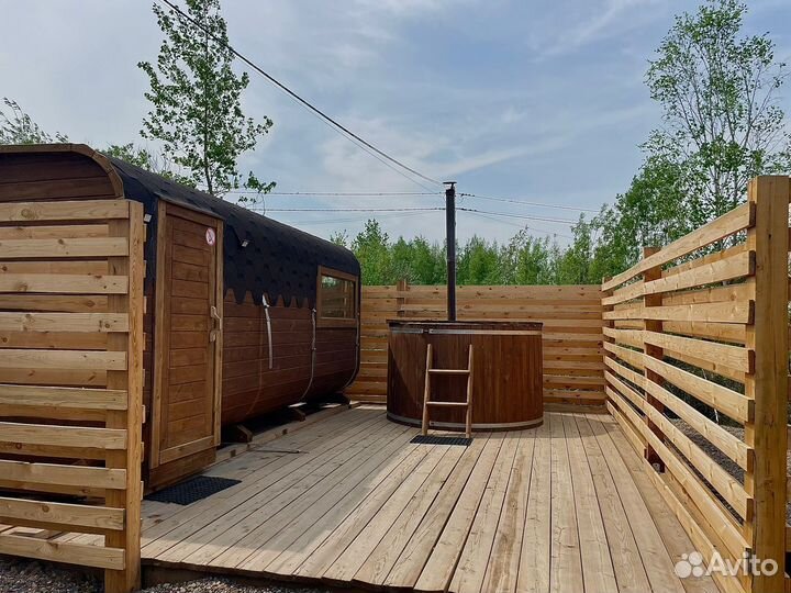 Баня бочка в аренду с Купелью