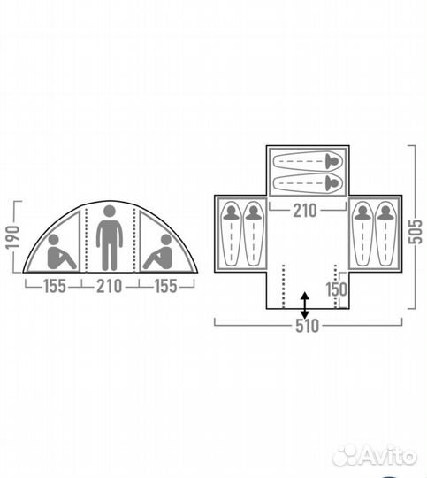 Палатка outventure dalen 6