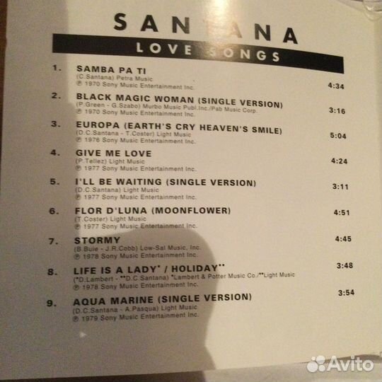 CD Santana/ Love Songs,1995, Holland