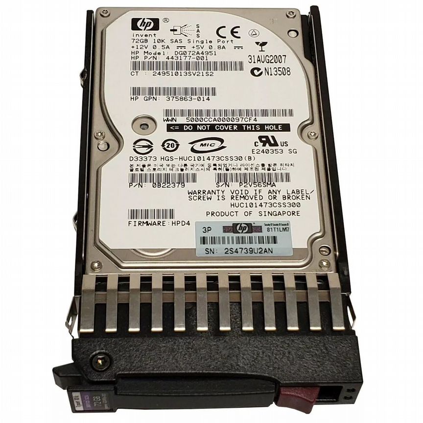 [DG072A4951] Жесткий Диск Hp 72gb Dg072a4951