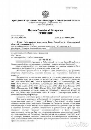 Банкротство физических лиц. Полное сопровождение