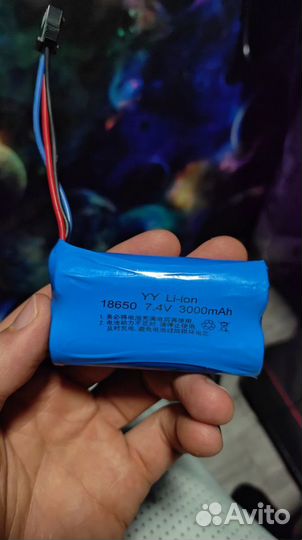 Аккумулятор 18650 li-ion 7.4 V, 3000 mAh