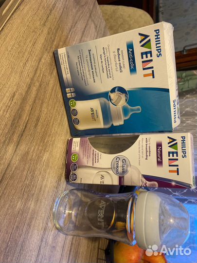 Бутылочки авент стекло и пласт