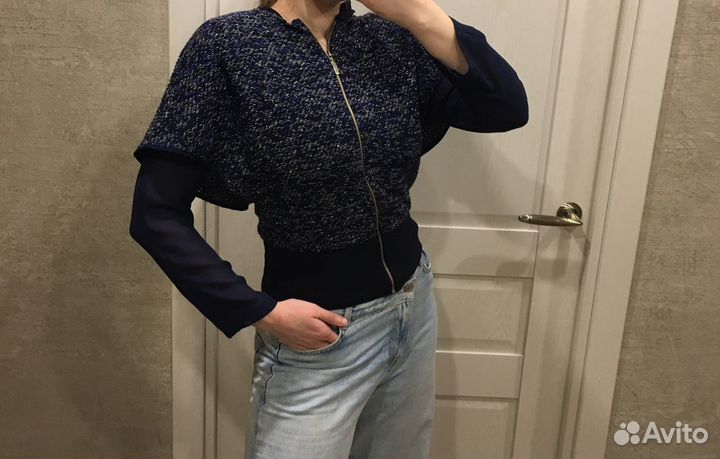 Пиджак Zara укороченный пиджак Италия натуральный