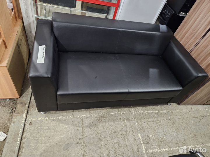 Диван офисный чёрный 174х84 Астера. Бу