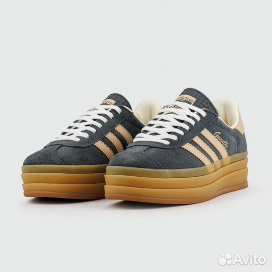 Кроссовки Adidas Gazelle Bold Blue / Gum Wmns