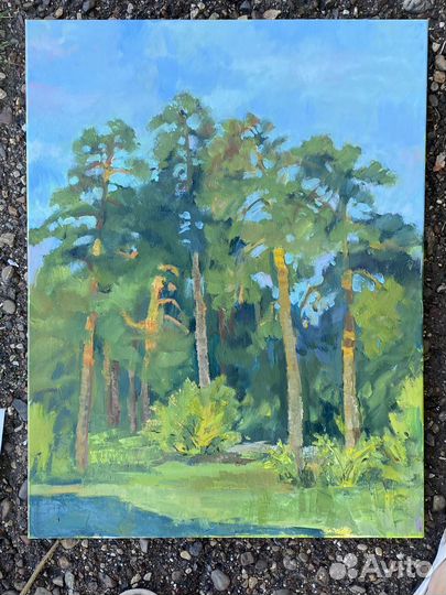 Картина маслом Пейзаж с соснами