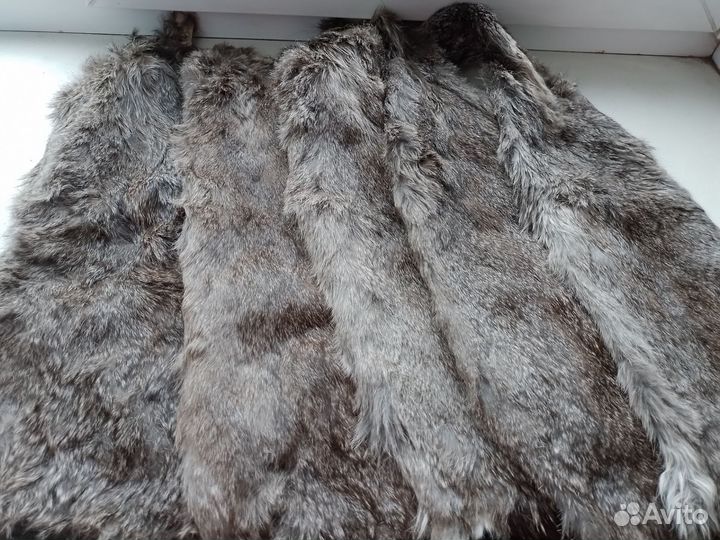 Меховые шкурки кролика, фабричная выделка(чулком)