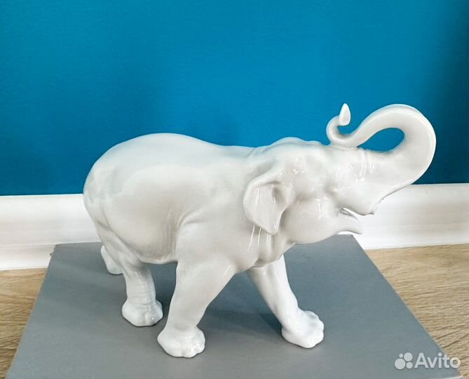 Статуэтка белый слон СССР фарфор лфз