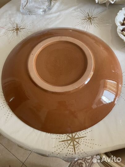Тарелка из глины узбекская