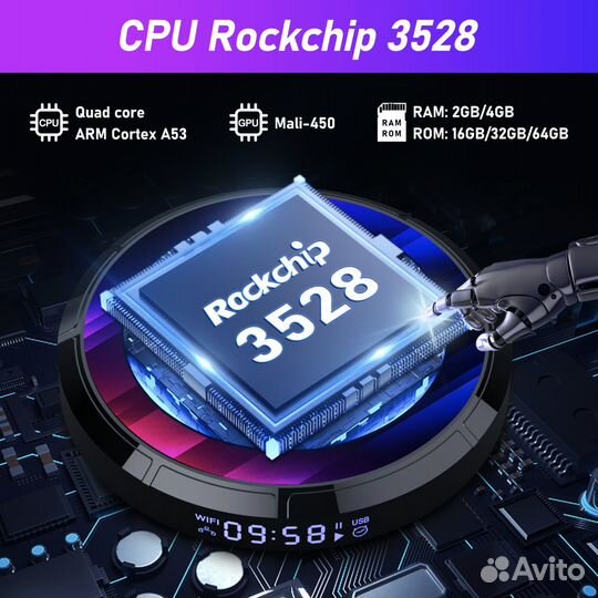 Тв приставка H96 MAX 64GB Android 13 + пульт мышь