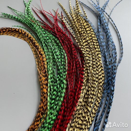 Перья гризли цветные для творчества 25-30 см
