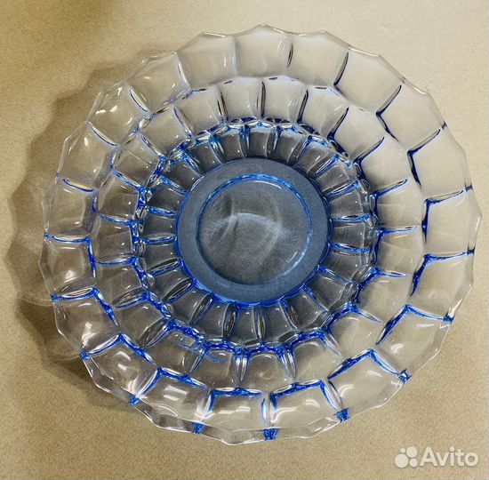 Цветное стекло СССР блюдо фруктовница посуда винта