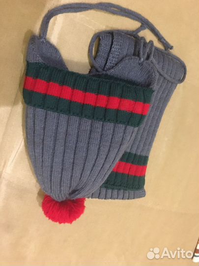 Комплект шапка и шарф зимний 48-50