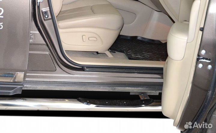 Пороги труба с проступью Nissan Pathfinder