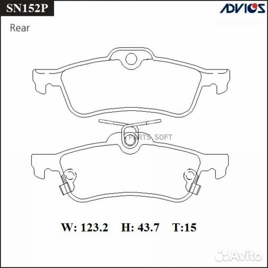 Advics SN152P Дисковые тормозные колодки advics