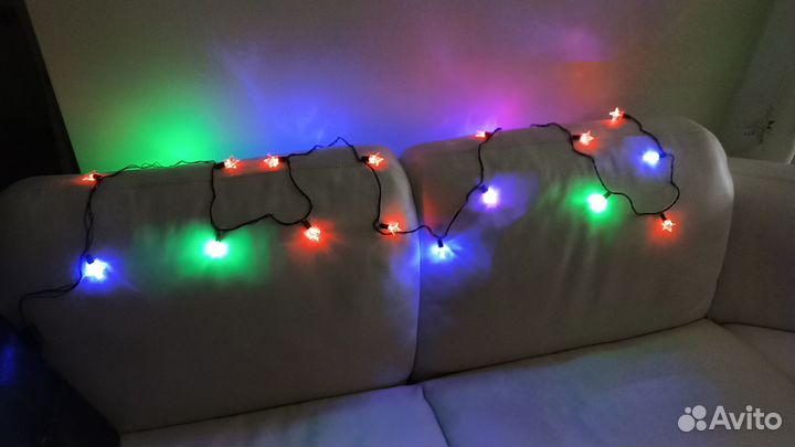 Новогодняя гирлянда 40 LED лампочек Звёздочки