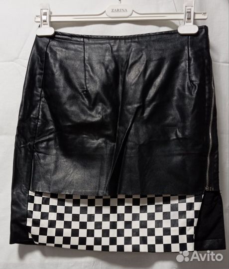 Кожаная юбка короткая