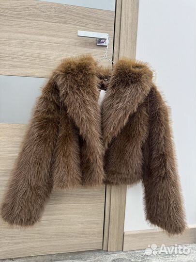 Искусственная шуба коричневая на весну