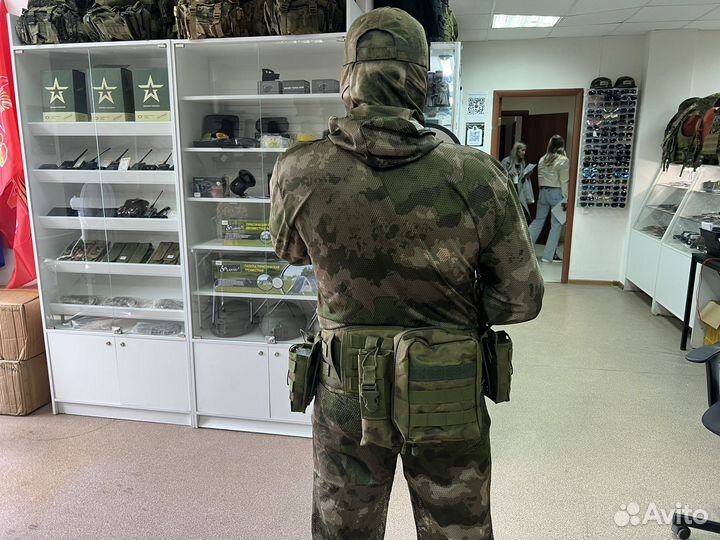Боевой разгрузочный пояс варбелт с 4 подсумками
