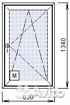 Окно пвх размером 830*1340мм