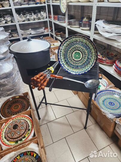 Мангал с казаном на 12л+ Ляган+Шумовка+Специи