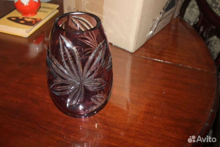Ваза Рубиновое стекло.Красное стекло.хрустальссср