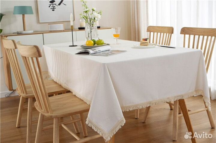 Скатерть белая хлопок 140х180 см новая