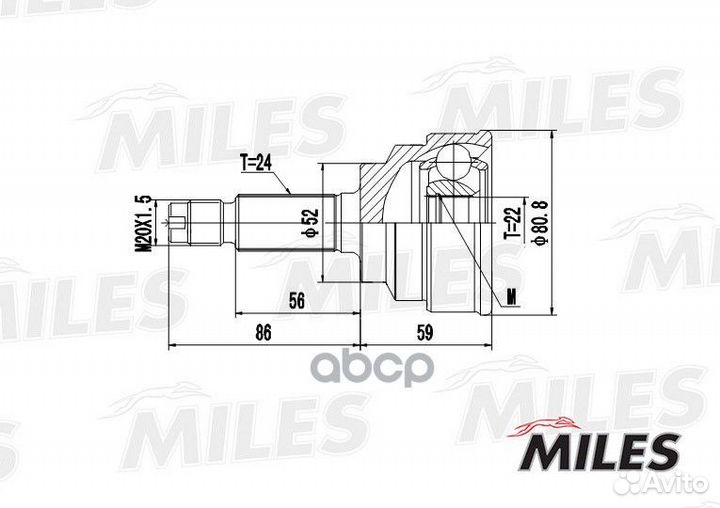 Шрус KIA RIO 1.5 00- нар. ga20188 Miles