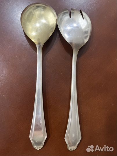 Ложки салатные, серебрение, винтаж, Германия