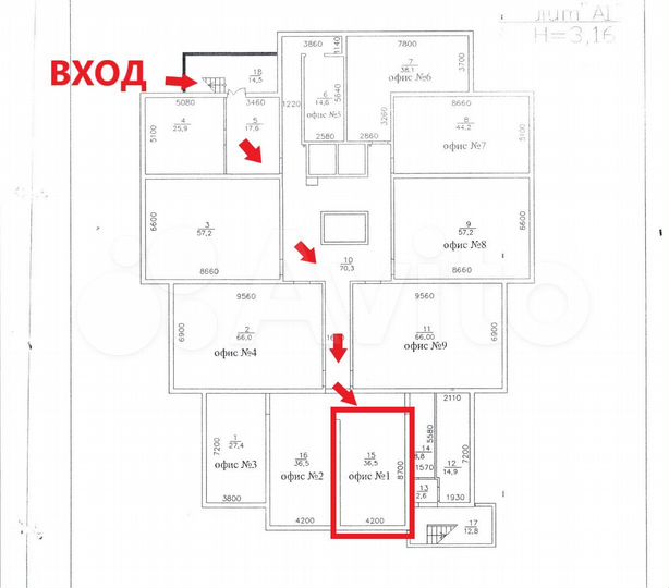 Свободного назначения, 36.5 м²