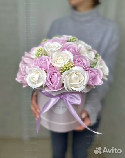 Букет из мыльных цветов пионы розы с доставкой