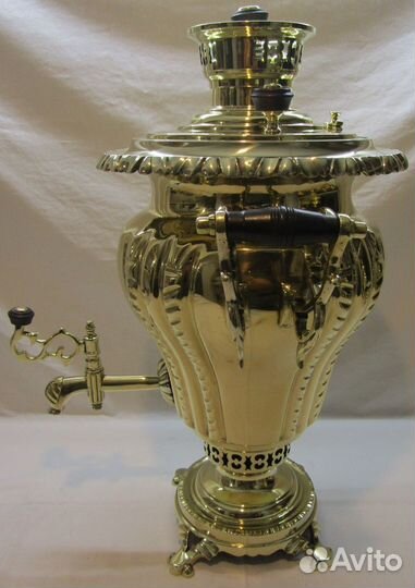 Самовар старинный на дровах, углях, шишках