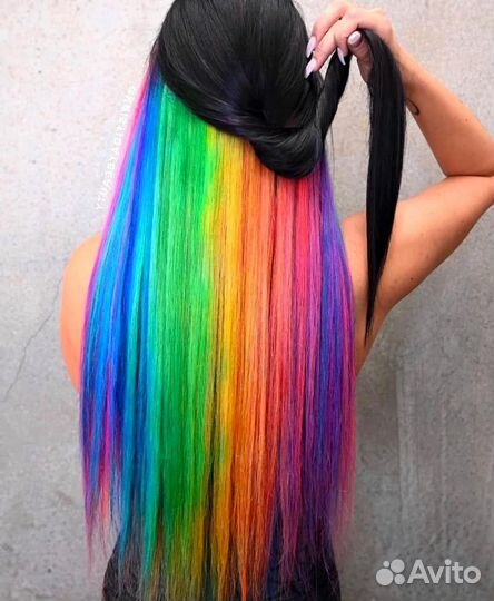 Цветные пряди для наращивания