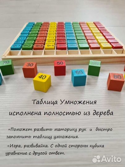 Таблица умножения из кубиков