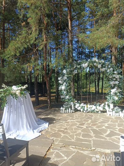 Арка на регистрацию, свечи, цветы, огни