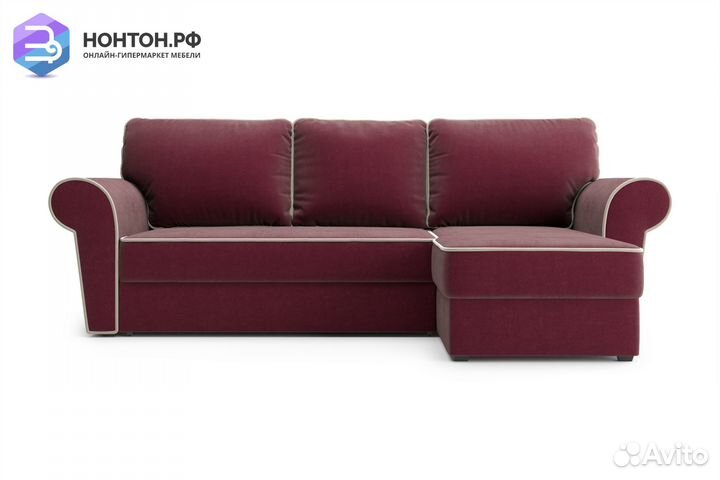 Диван угловой дельфин Прованс бордовый